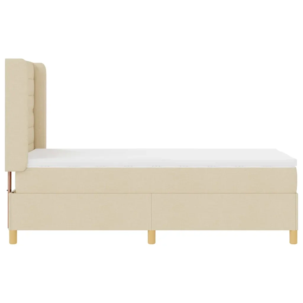 Letto a molle con materasso Crema 90 x 190 cm Tessuto 3341747 - Image 8