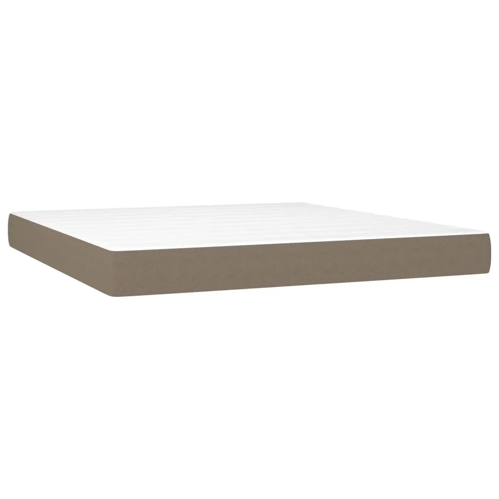 Letto a Molle con Materasso e LED Tortora 180x200 cm in Tessuto - Image 6