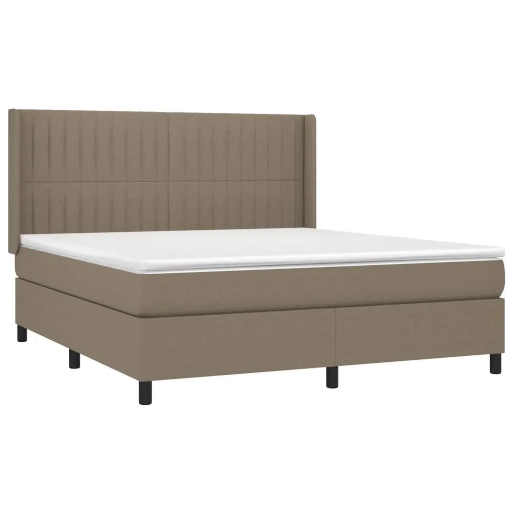 Letto a Molle con Materasso e LED Tortora 180x200 cm in Tessuto 3138497 - Image 4