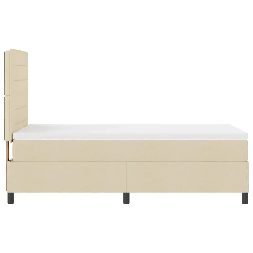 Letto a molle con materasso con led Crema 90 x 190 cm Tessuto 3342758 - Image 9