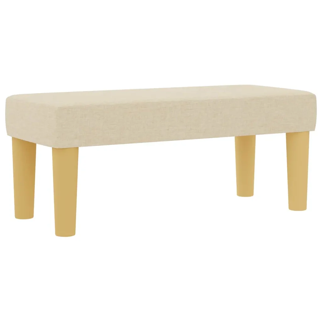 Letto a molle con testiera Crema 200 x 90 cm Tessuto 3344189 - Image 5
