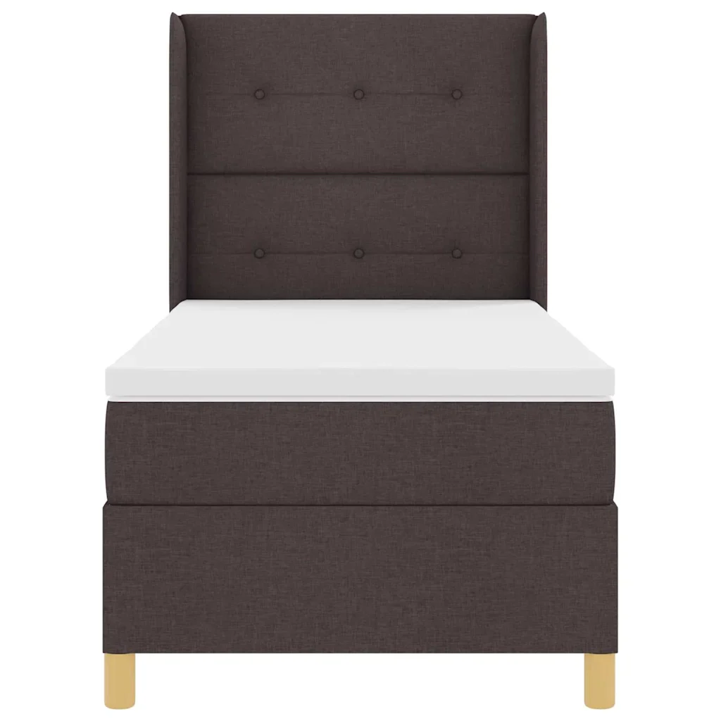 Letto a molle con testiera Marrone Scuro 90 x 190 cm Tessuto 3341808 - Image 7