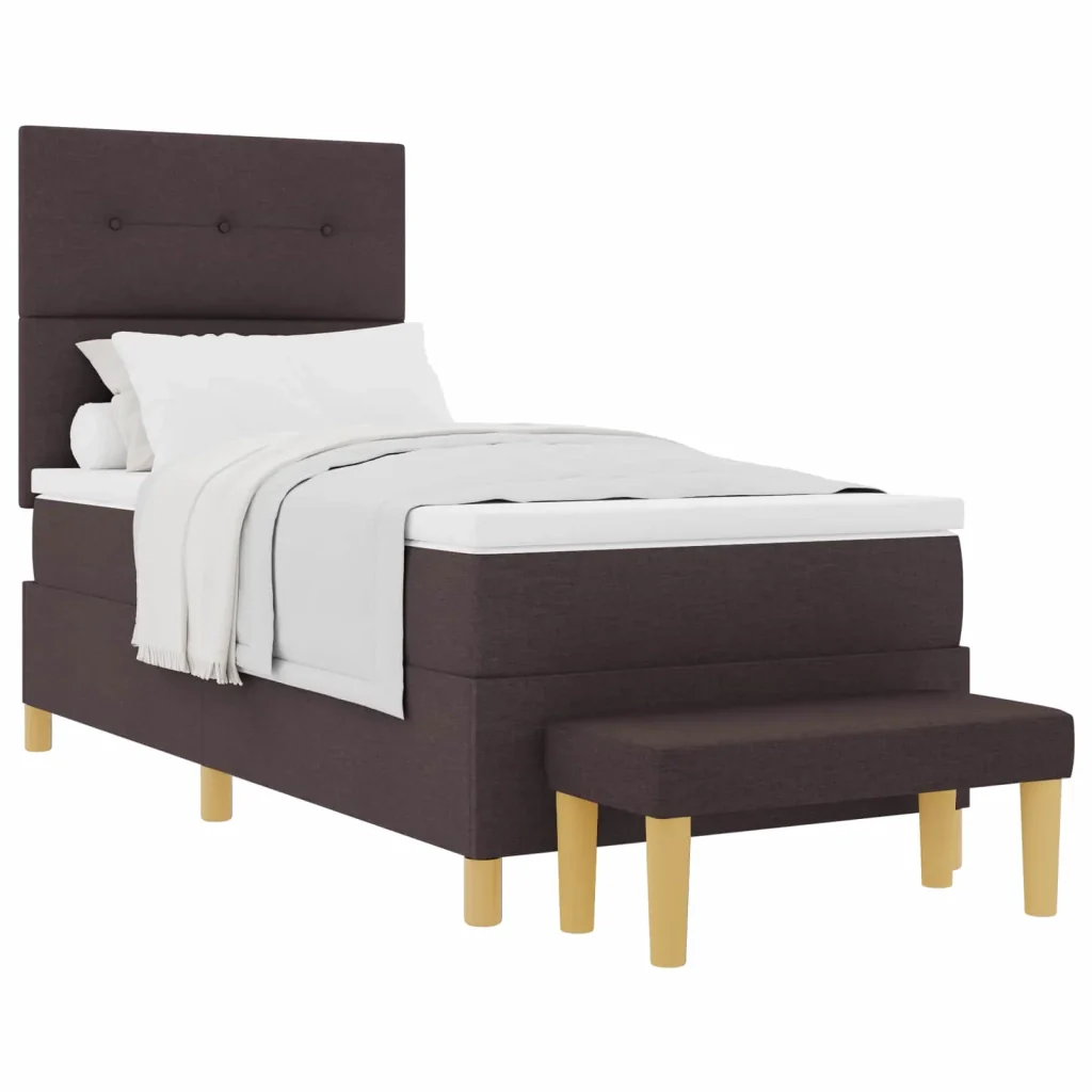 Letto a molle con testiera Marrone scuro 190 x 90 cm Tessuto 3344264 - Image 2