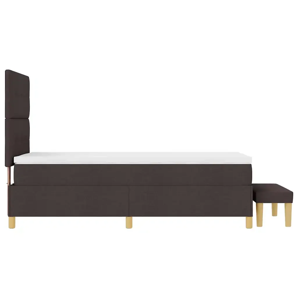 Letto a molle con testiera Marrone scuro 190 x 90 cm Tessuto 3344264 - Image 9