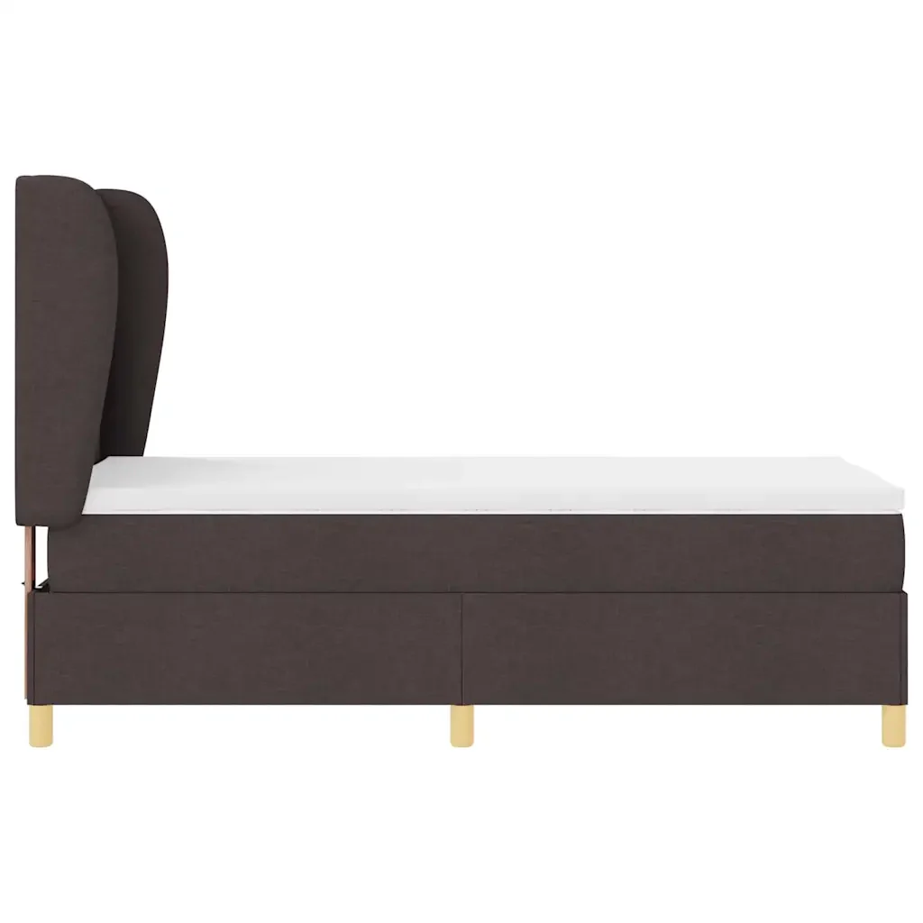 Letto a molle con testiera Marrone Scuro 200 x 90 cm Tessuto 3340735 - Image 8