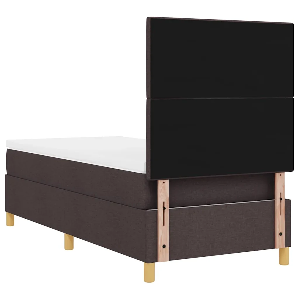 Letto a molle con materasso Marrone Scuro 90 x 190 cm Tessuto 3339584 - Image 9