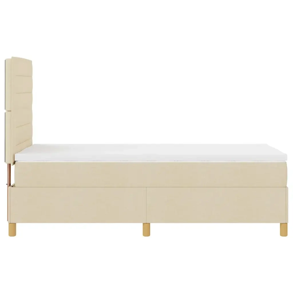 Letto a molle con materasso Crema 90 x 190 cm Tessuto 3339509 - Image 8