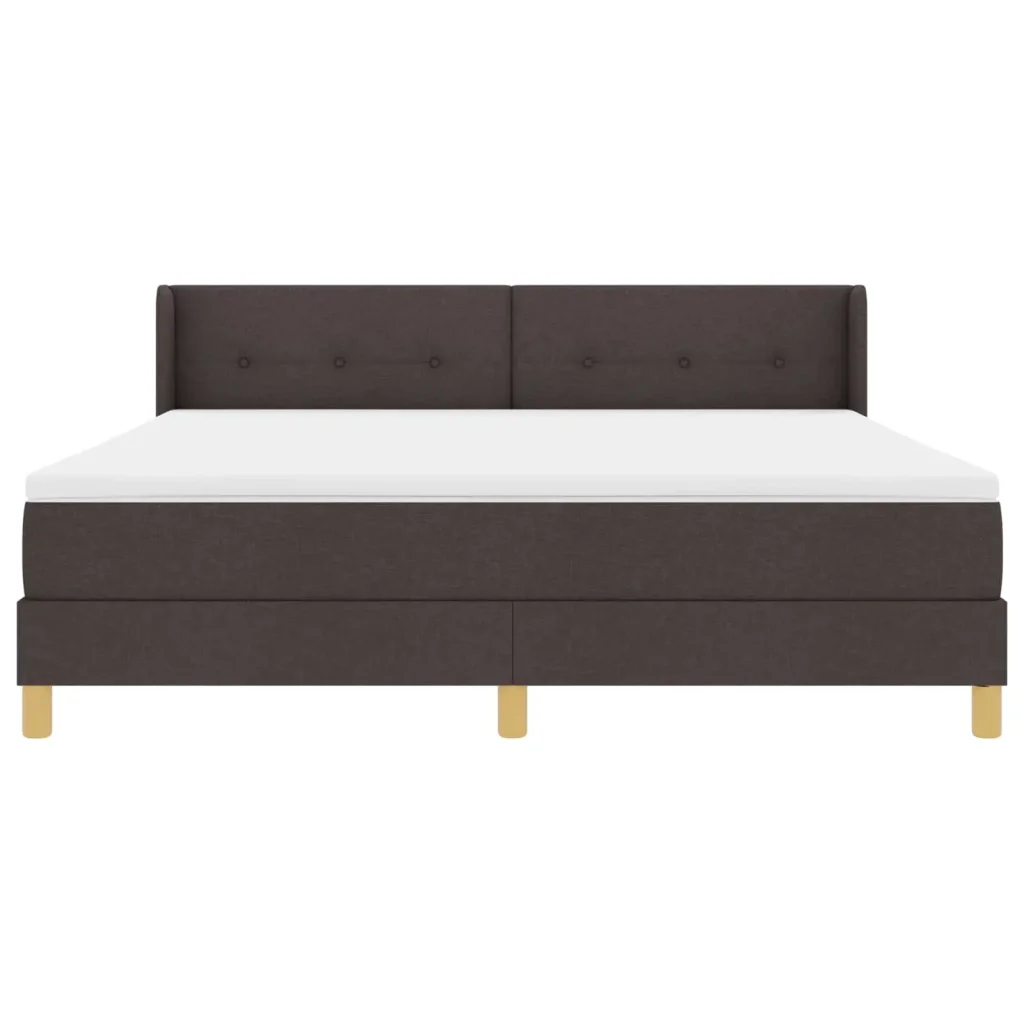 Letto a molle con testiera Marrone Scuro 200 x 180 cm Tessuto 3341310 - Image 2
