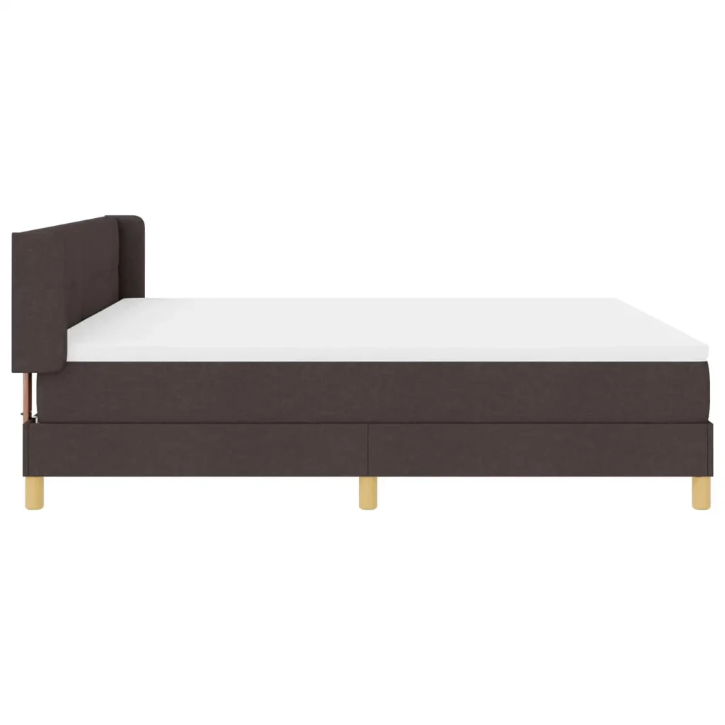 Letto a molle con testiera Marrone Scuro 200 x 180 cm Tessuto 3341310 - Image 3