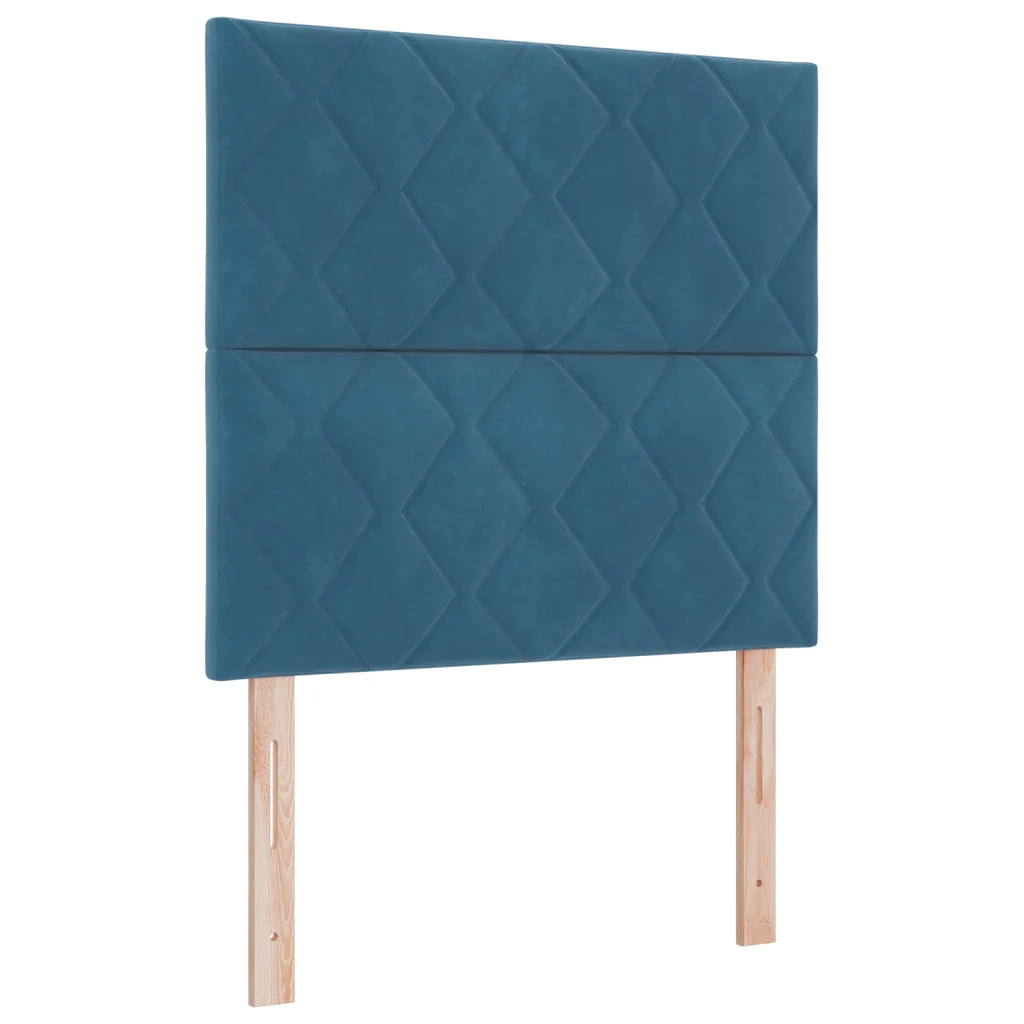 Letto a Molletta con Materasso Blu Scuro 90x190 cm Velluto - Image 7
