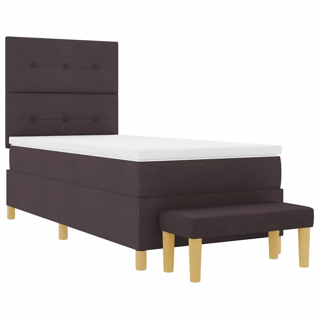Letto a molle con testiera Marrone scuro 200 x 90 cm Tessuto 3344271 - Image 7