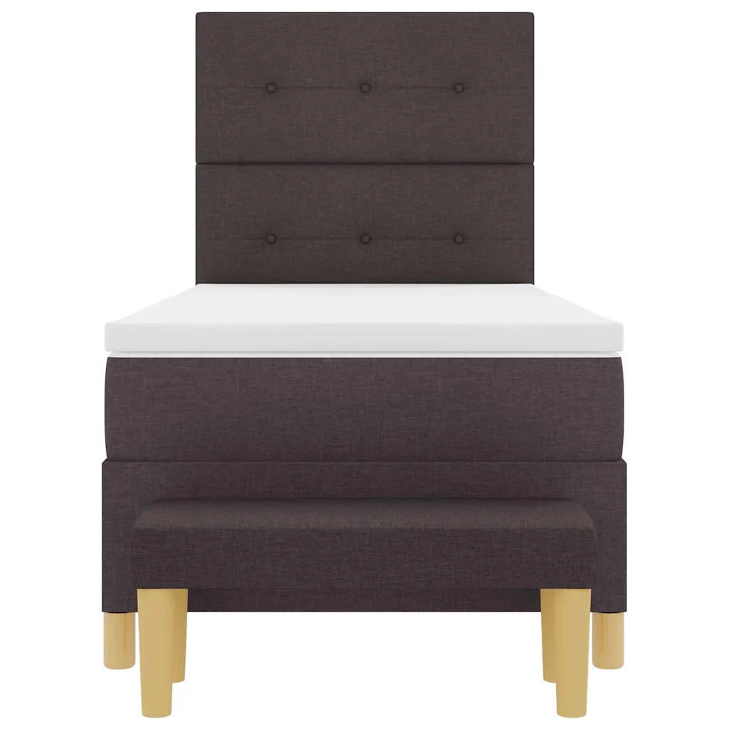 Letto a molle con testiera Marrone scuro 200 x 90 cm Tessuto 3344271 - Image 8
