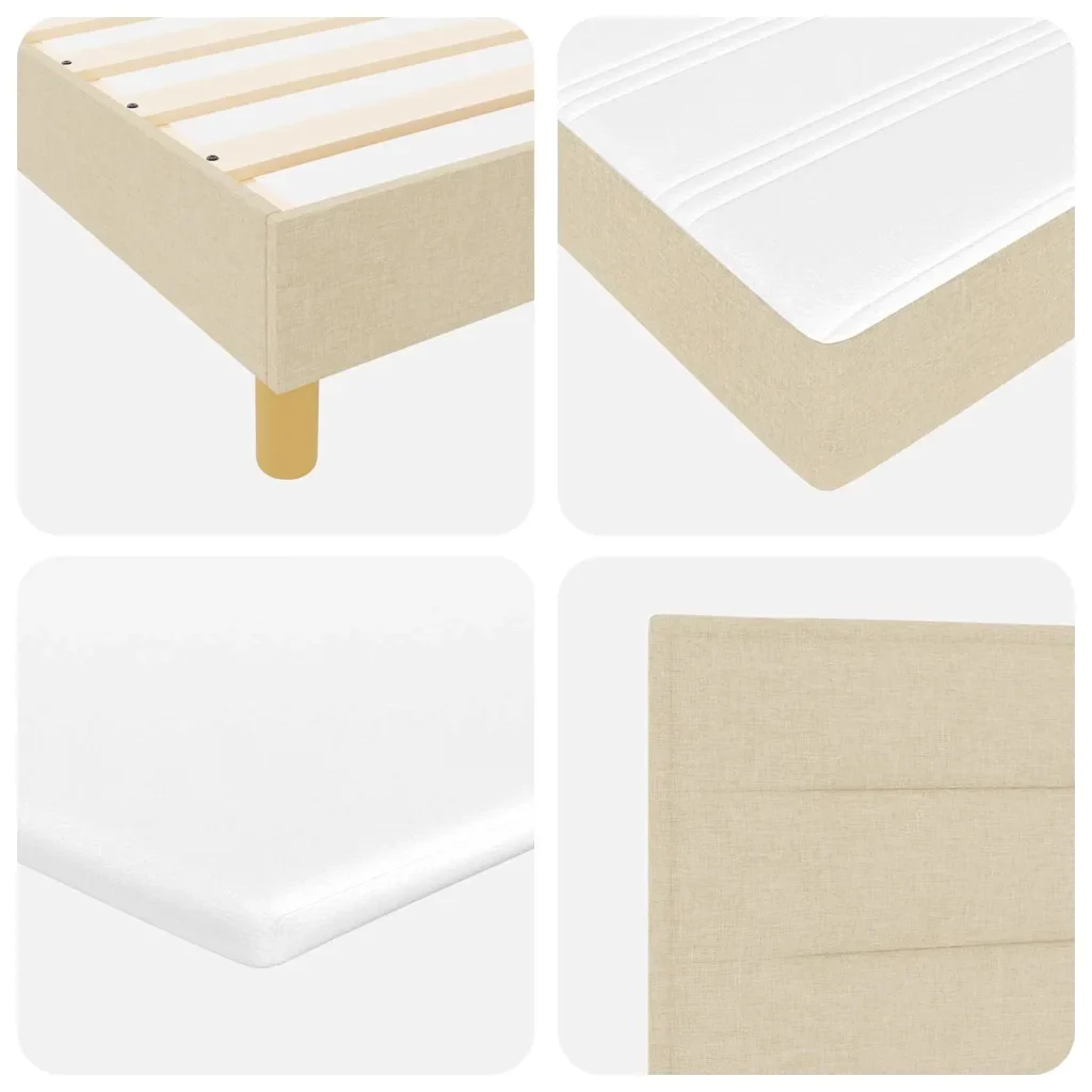 Letto a molle con cuscino Crema 200 x 200 cm Tessuto 3338872 - Image 10
