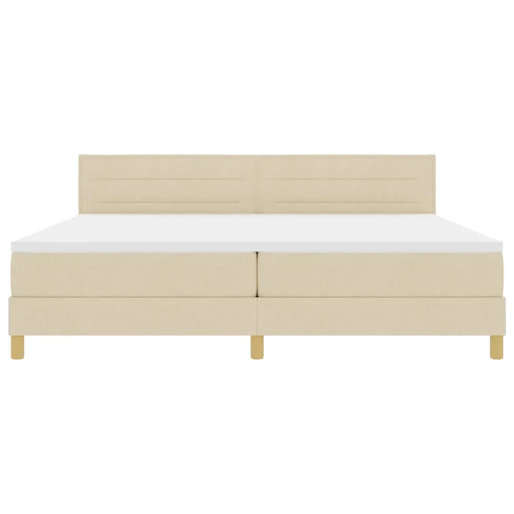 Letto a molle con cuscino Crema 200 x 200 cm Tessuto 3338872 - Image 7