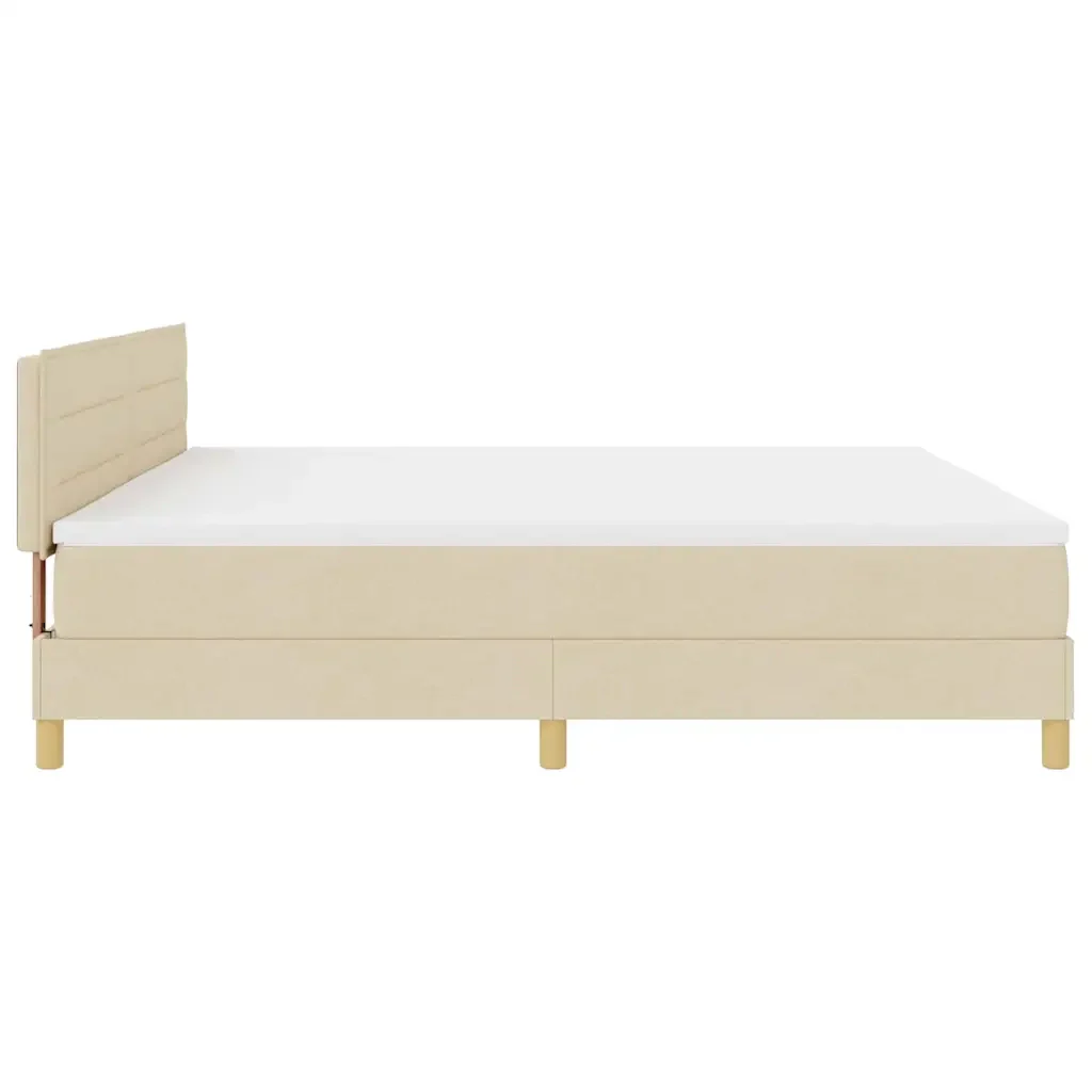 Letto a molle con cuscino Crema 200 x 200 cm Tessuto 3338872 - Image 8