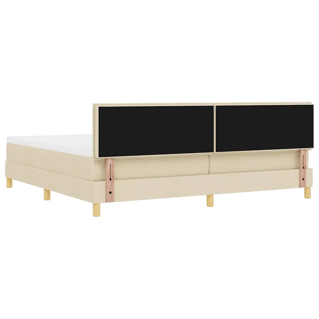 Letto a molle con cuscino Crema 200 x 200 cm Tessuto 3338872 - Image 9