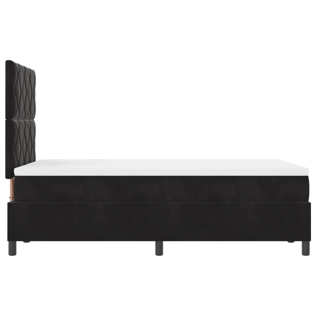 Letto a Rete con Materasso Nero Piccolo Matrimoniale Velluto - Image 9