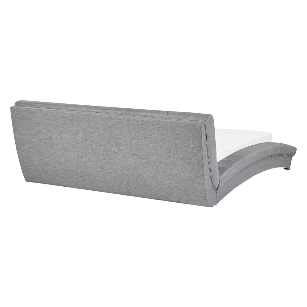 Letto ad acqua grigio tessuto 160 x 200 cm telaio ad arco testiera trapuntata - Image 4