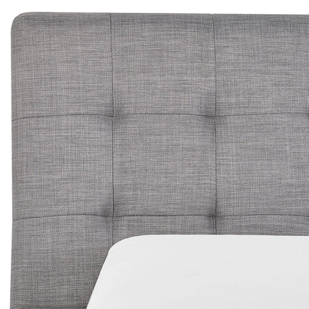 Letto ad acqua grigio tessuto 160 x 200 cm telaio ad arco testiera trapuntata - Image 5