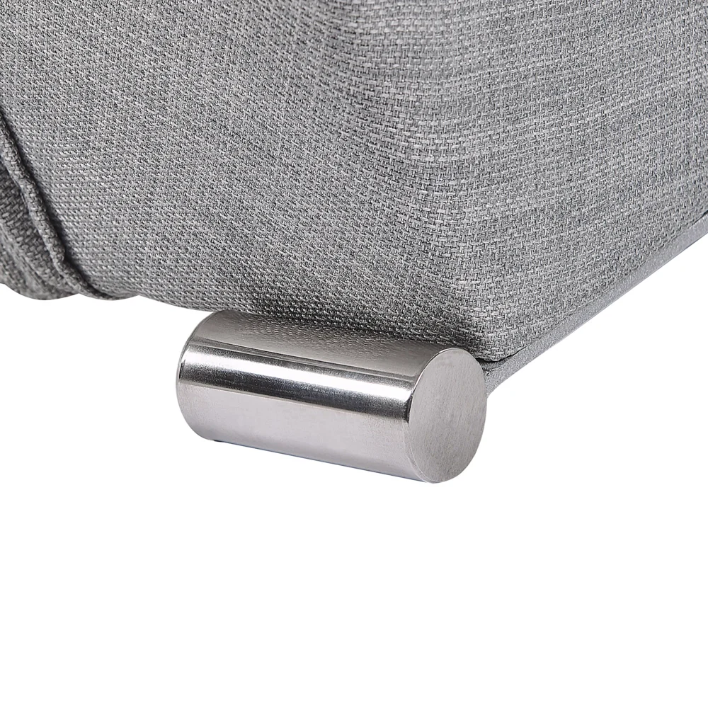 Letto ad acqua grigio tessuto 160 x 200 cm telaio ad arco testiera trapuntata - Image 6