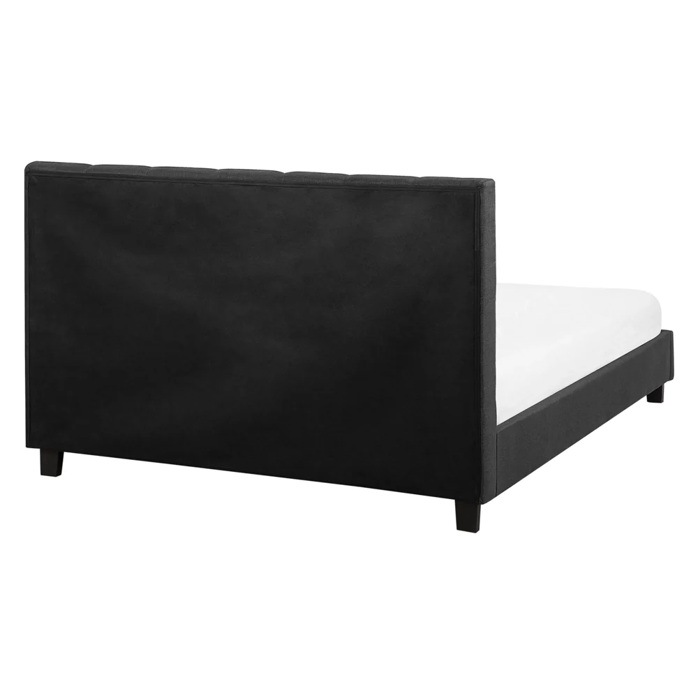 Letto ad acqua in poliestere grigio scuro 160 x 200 cm testiera imbottita camera da letto stile moderno - Image 4