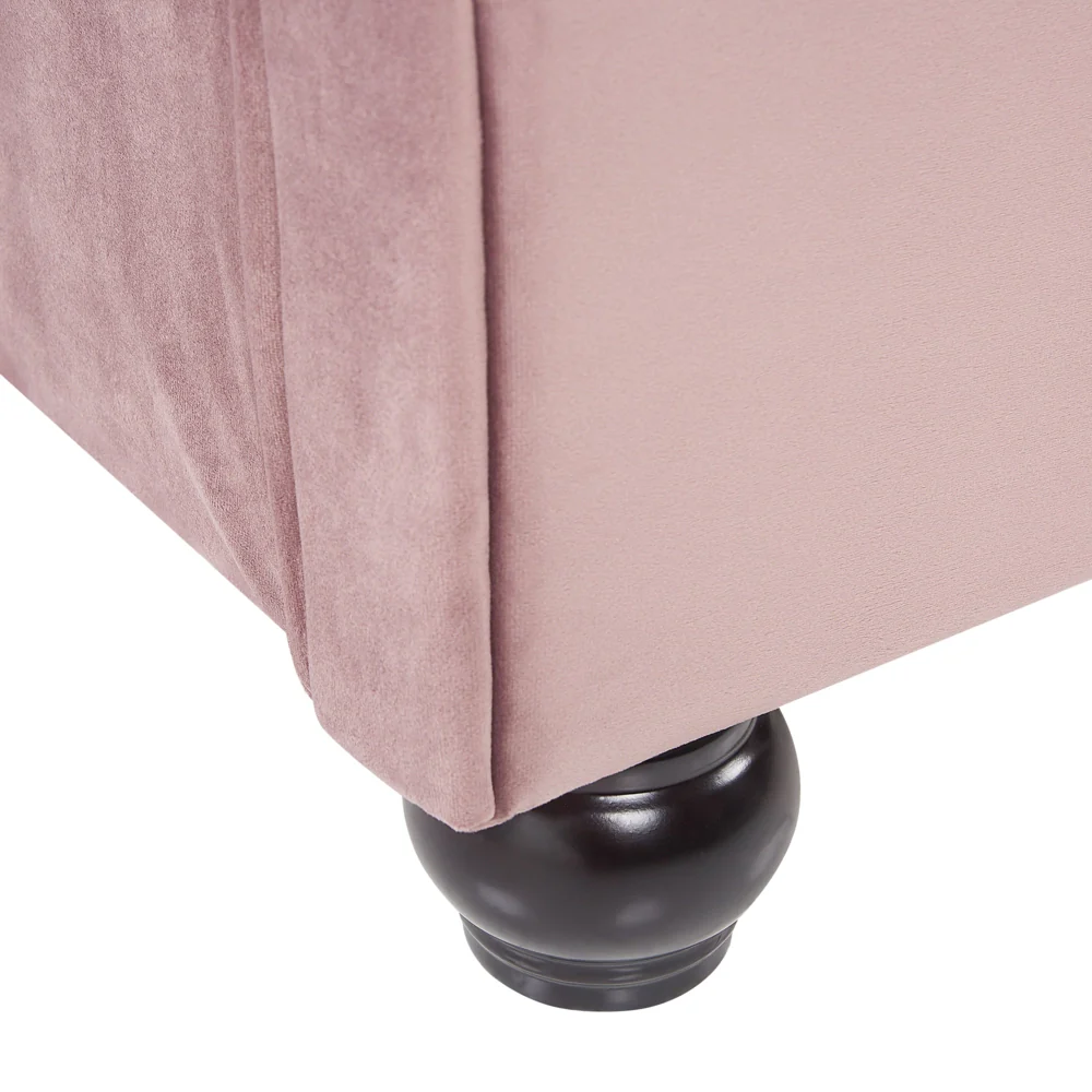 Letto ad acqua in velluto rosa 160 x 200 cm con testiera trapuntata stile glamour - Image 6