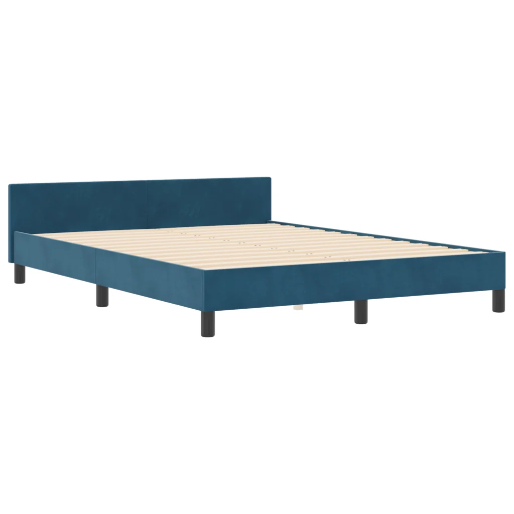 Letto Blu Scuro 180x200 cm Velluto - Image 2