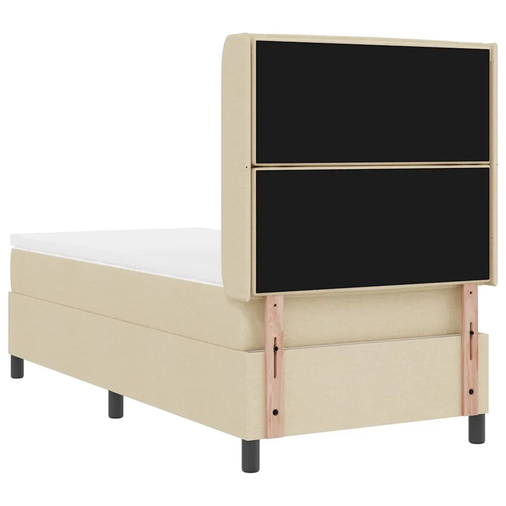 Letto a molle con materasso Crema 200 x 100 cm Tessuto 3341572 - Image 9