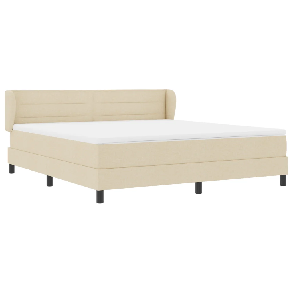 Letto Box Spring con Materasso Crema 180x200 cm Tessuto - Image 7