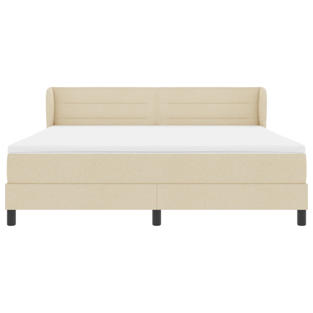 Letto Box Spring con Materasso Crema 180x200 cm Tessuto - Image 8