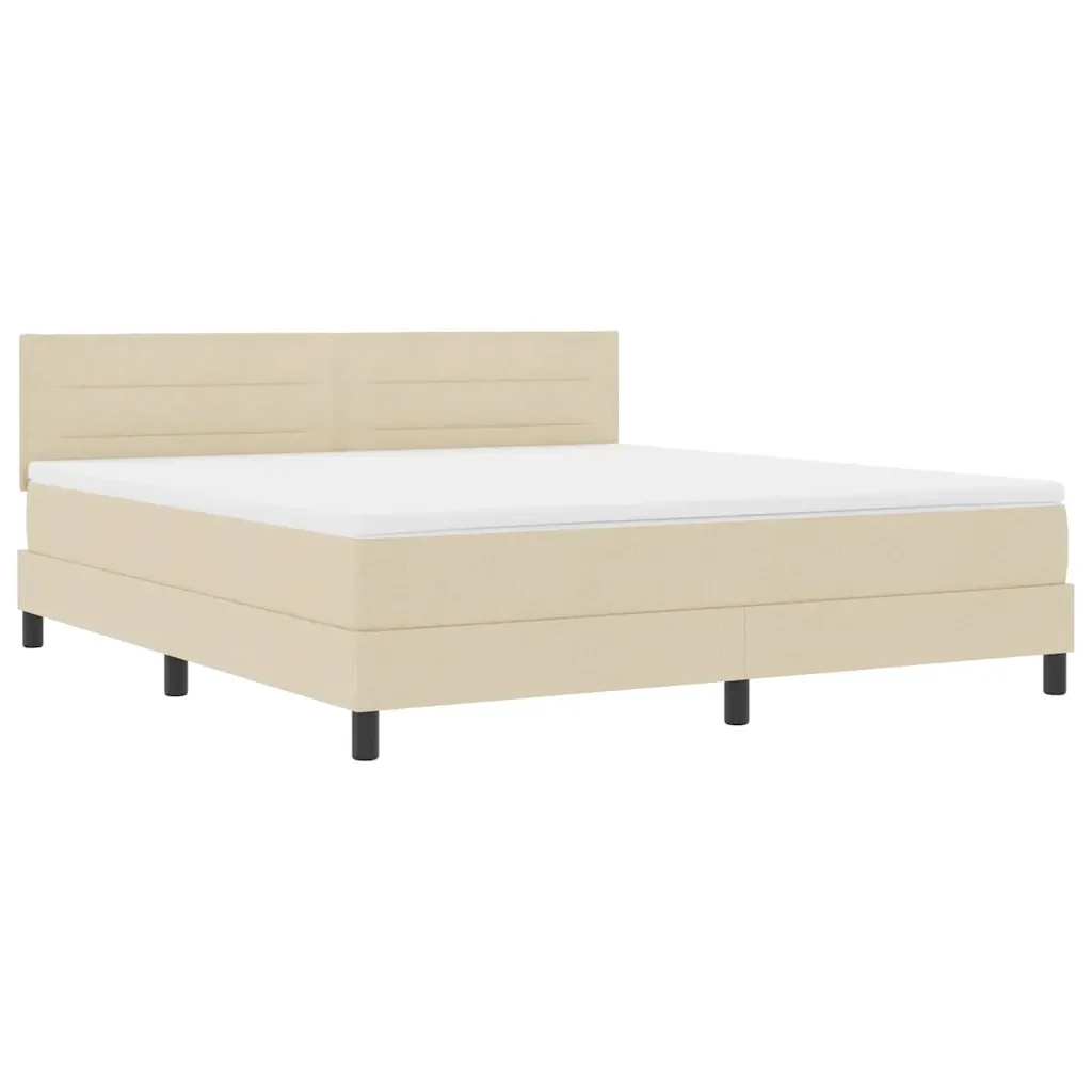 Letto a molle con cuscino Crema 180 x 200 cm Tessuto 3338634 - Image 4