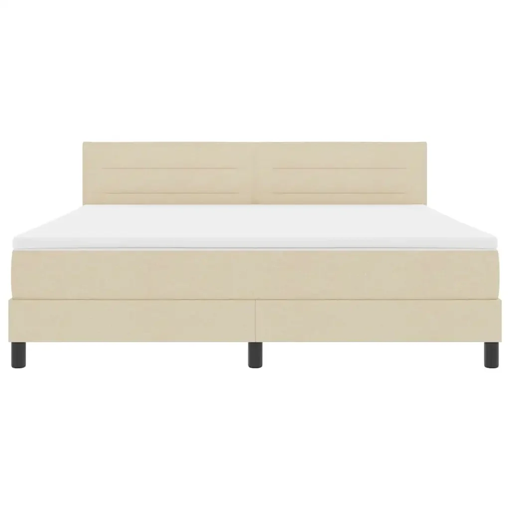 Letto a molle con cuscino Crema 180 x 200 cm Tessuto 3338634 - Image 7