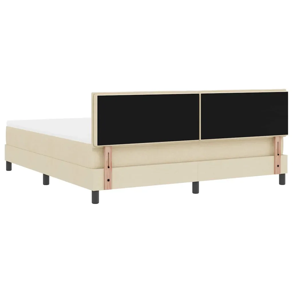 Letto a molle con cuscino Crema 180 x 200 cm Tessuto 3338634 - Image 9