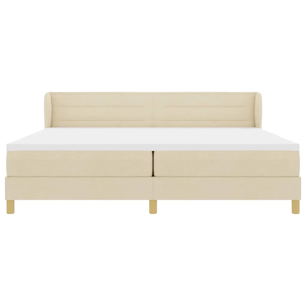 Letto a molle con materasso Crema 200 x 200 cm Tessuto 3340176 - Image 7