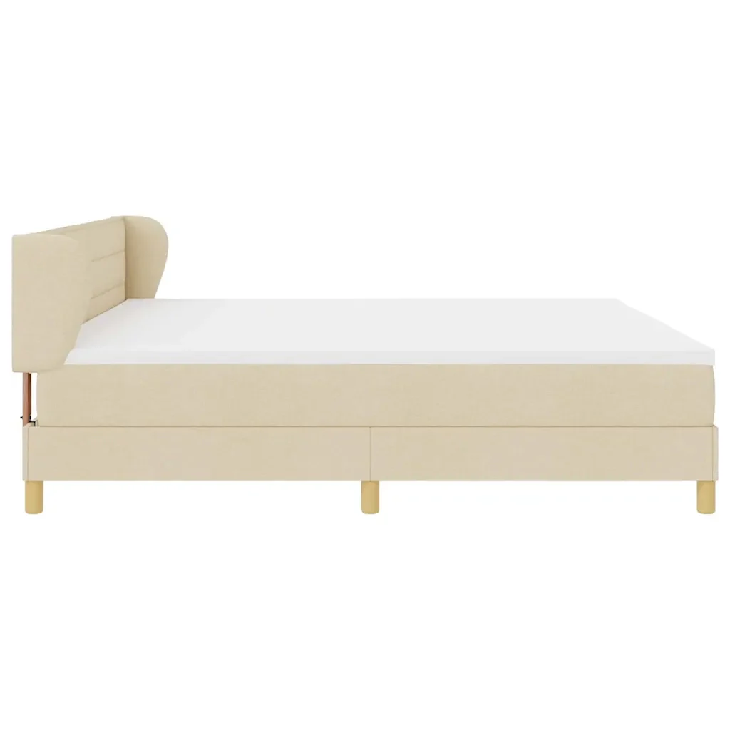 Letto a molle con materasso Crema 200 x 200 cm Tessuto 3340176 - Image 8