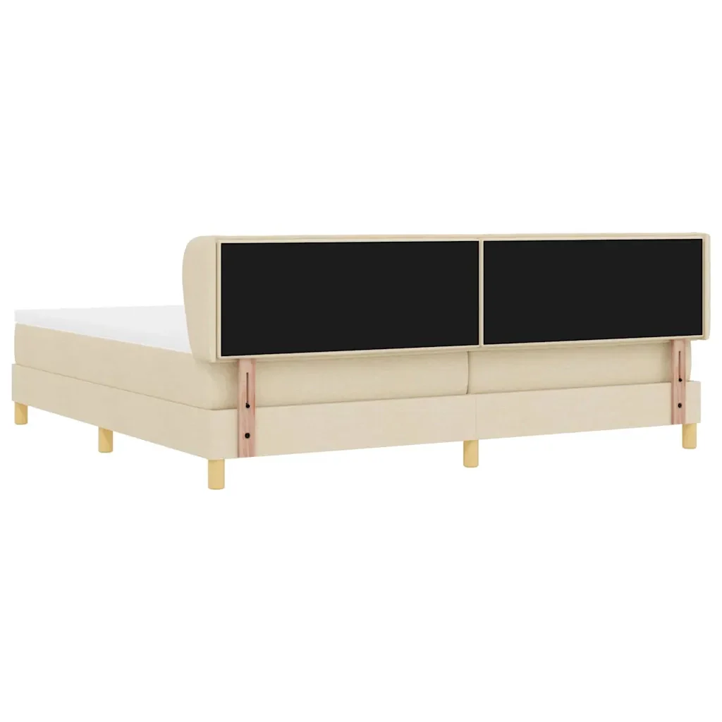 Letto a molle con materasso Crema 200 x 200 cm Tessuto 3340176 - Image 9