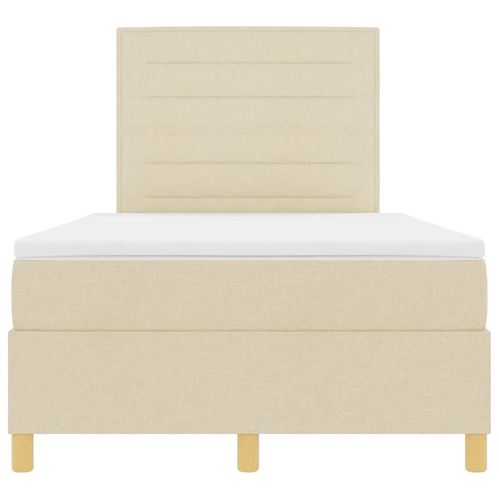 Letto a Sorgente LED con materasso Crema 120 x 200 cm Tessuto 3343017 - Image 8
