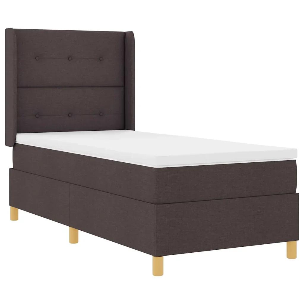 Letto a molle con strisce LED Marrone 90 x 200 cm Tessuto 3343675 - Image 2