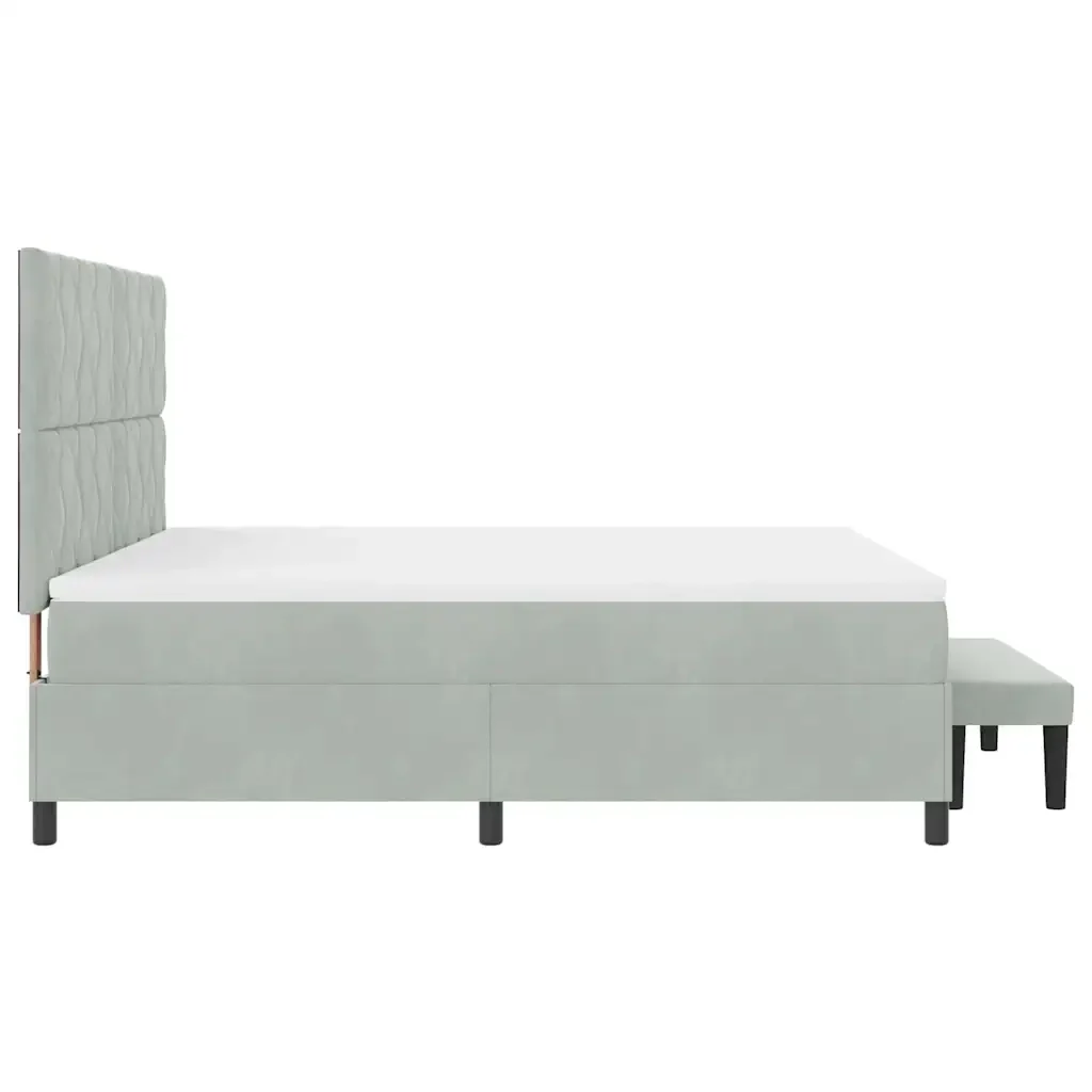 Letto a molle con testiera Grigio chiaro 200 x 180 cm Velluto 3344594 - Image 9