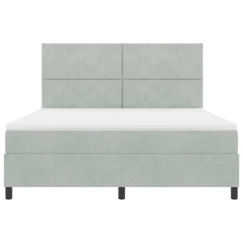 Letto a molle con testiera Grigio chiaro 180 x 200 cm Velluto 3339914 - Image 7