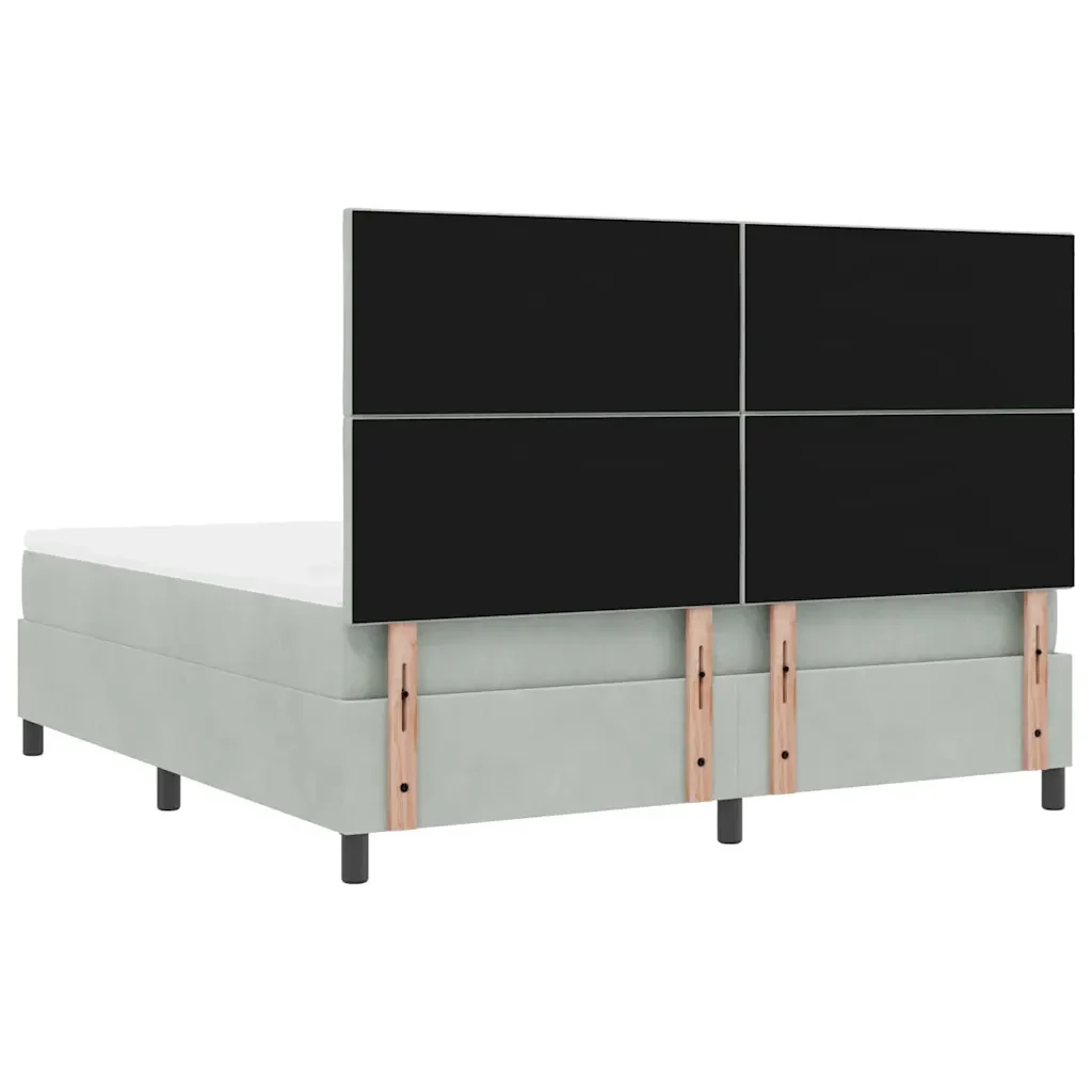 Letto a molle con testiera Grigio chiaro 180 x 200 cm Velluto 3339914 - Image 9