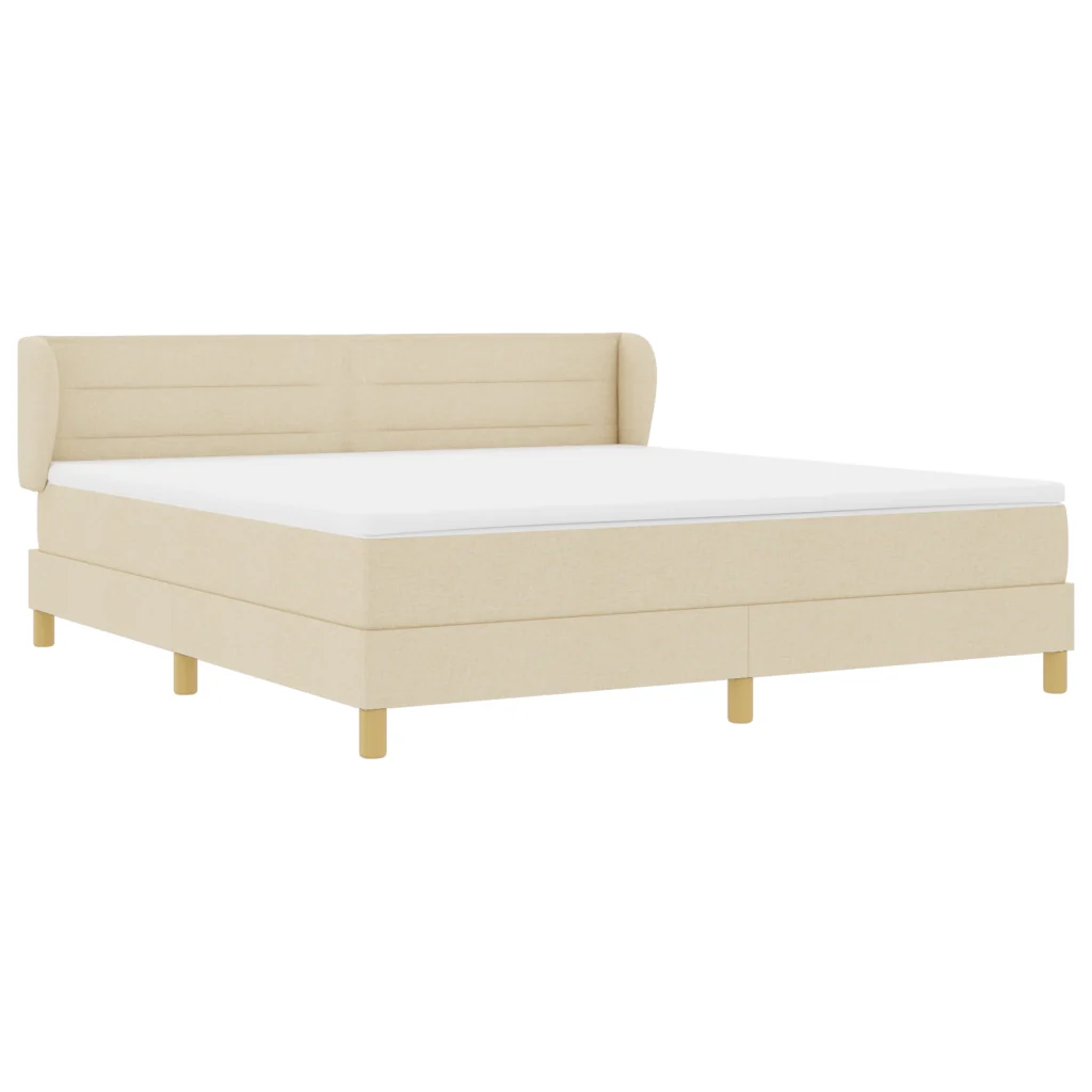 Letto Box Spring con Materasso in Crema - 180x200 cm Tessuto - Image 6