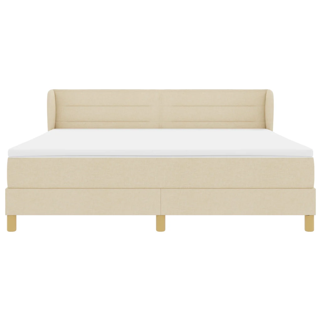 Letto Box Spring con Materasso in Crema - 180x200 cm Tessuto - Image 7