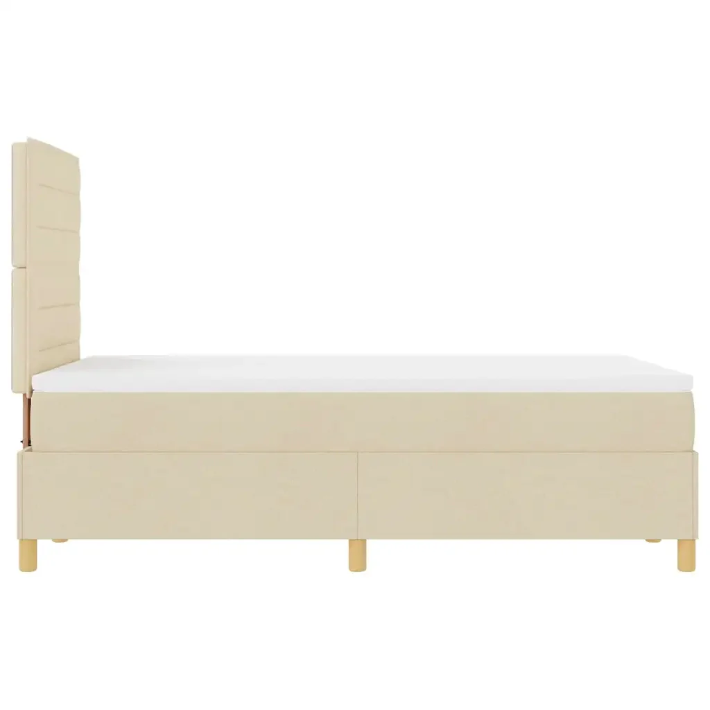 Letto a molle con materasso Crema 120 x 190 cm Tessuto 3339530 - Image 8