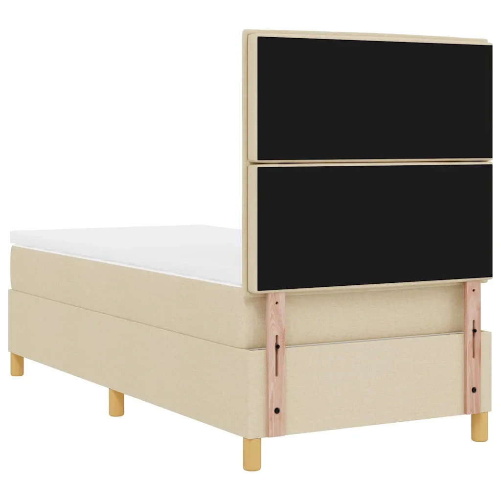 Letto a Sorgente LED con materasso Crema 90 x 200 cm Tessuto 3342996 - Image 10