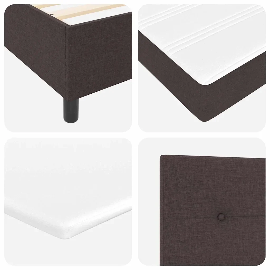 Letto a molle con testiera Marrone scuro 90 x 190 cm Tessuto 3340539 - Image 10
