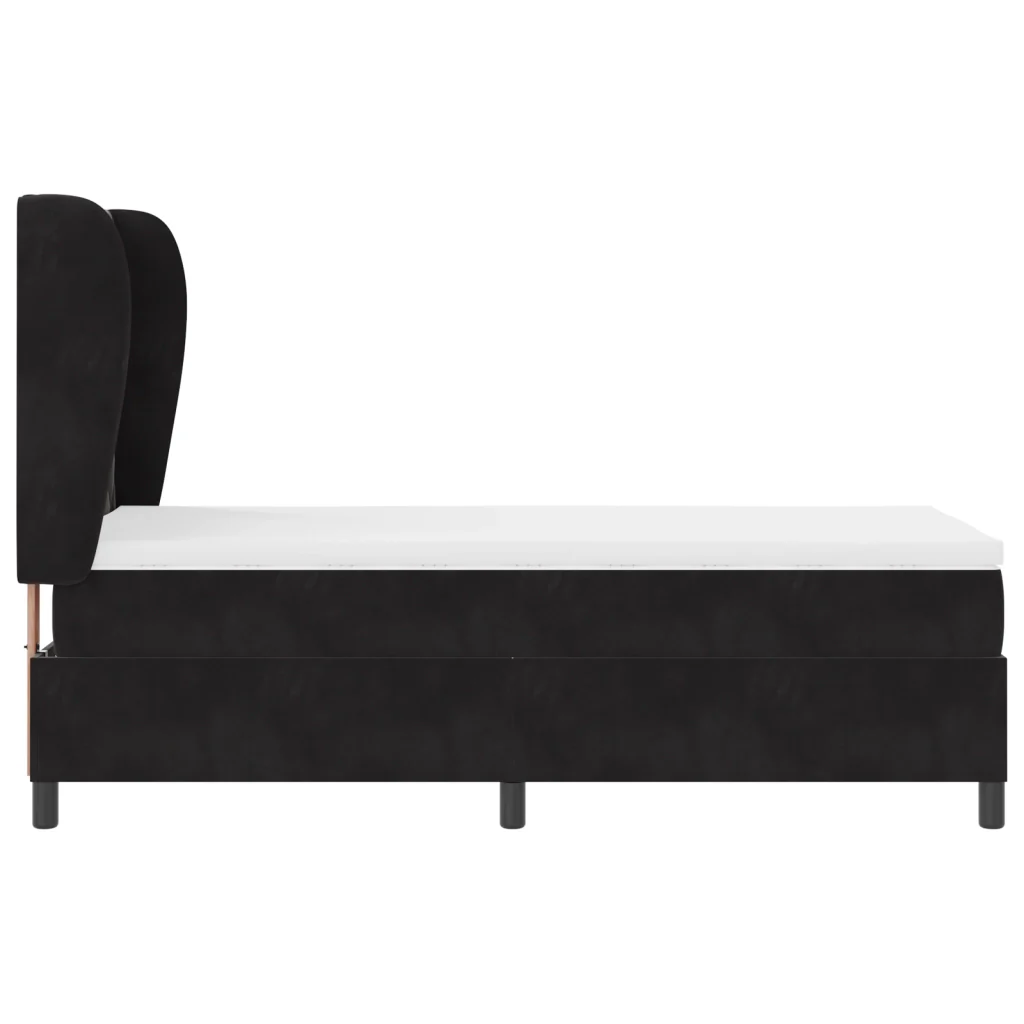 Letto Box Spring con Materasso Nero 100x200 cm Velluto - Image 7