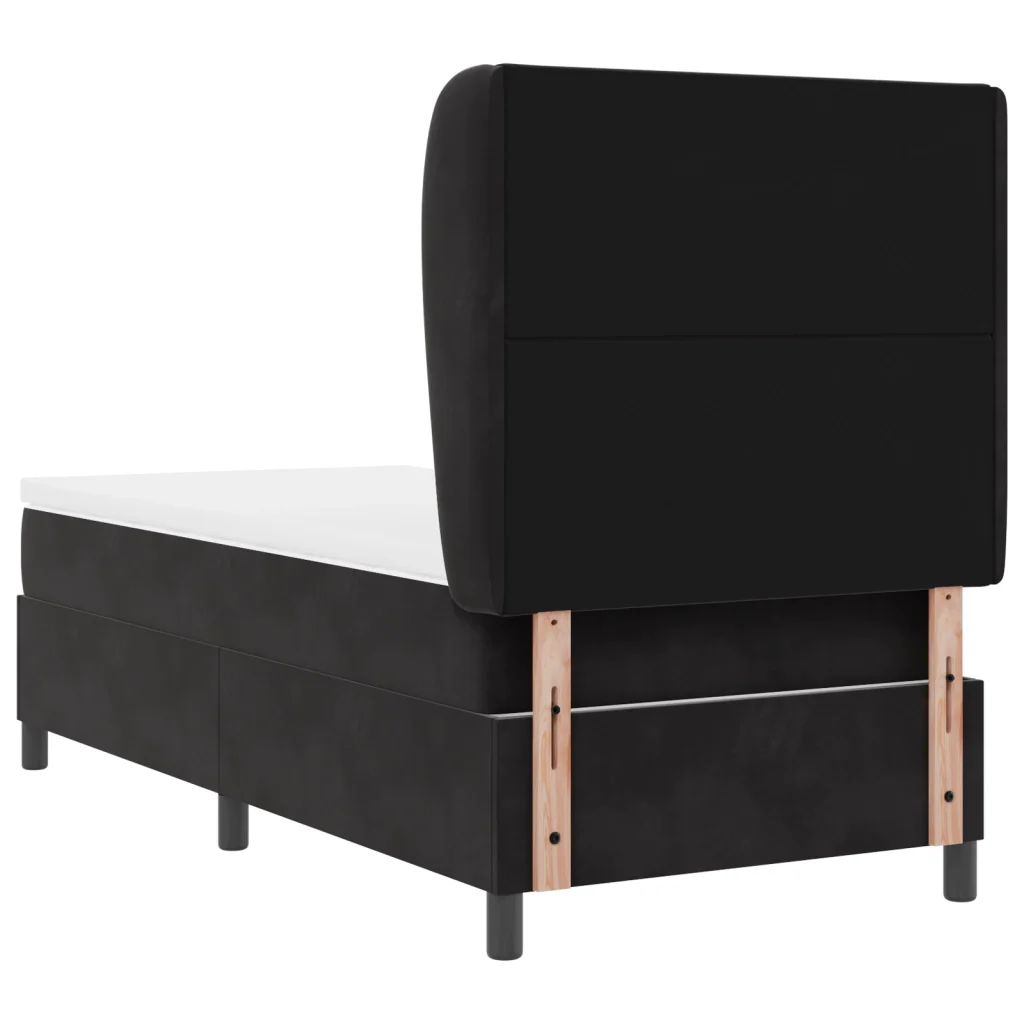 Letto Box Spring con Materasso Nero 100x200 cm Velluto - Image 8