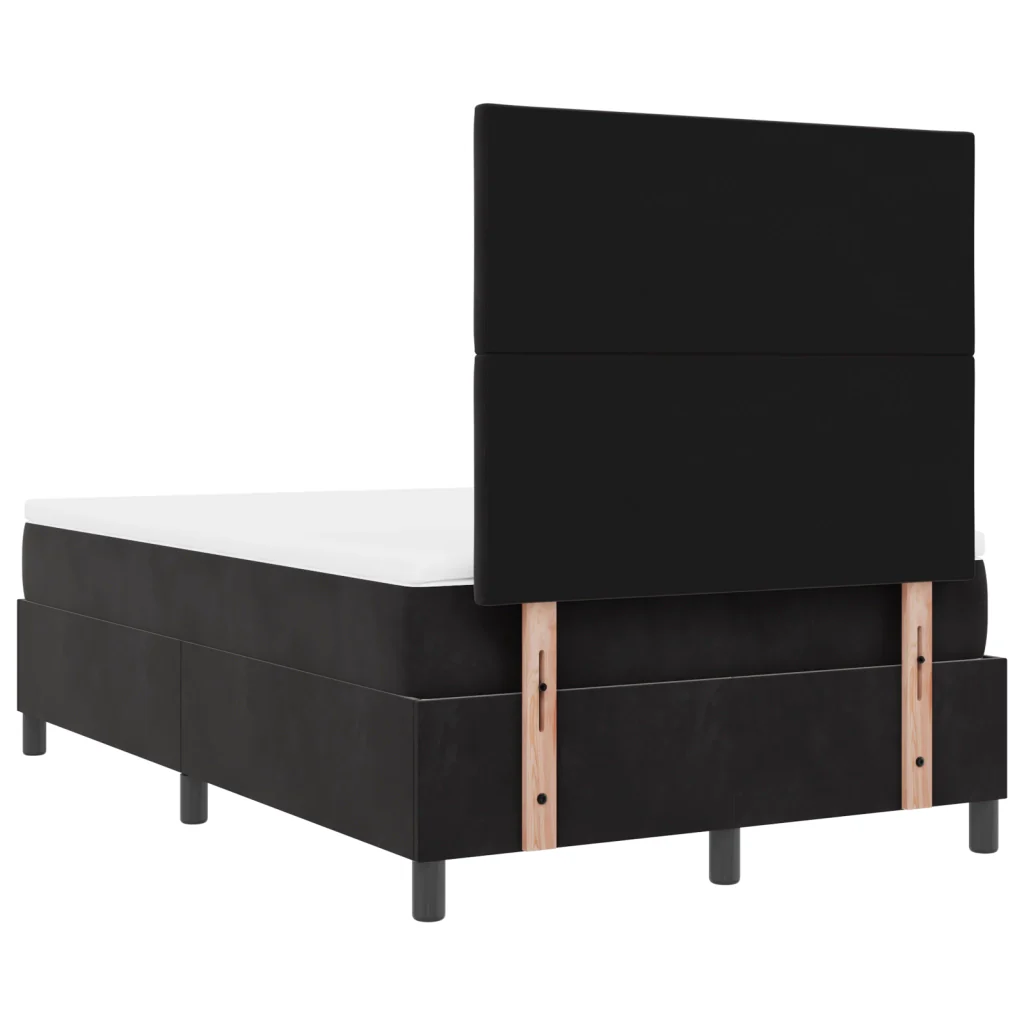 Letto Box Spring con Materasso Nero 120x200 cm Velluto - Image 10