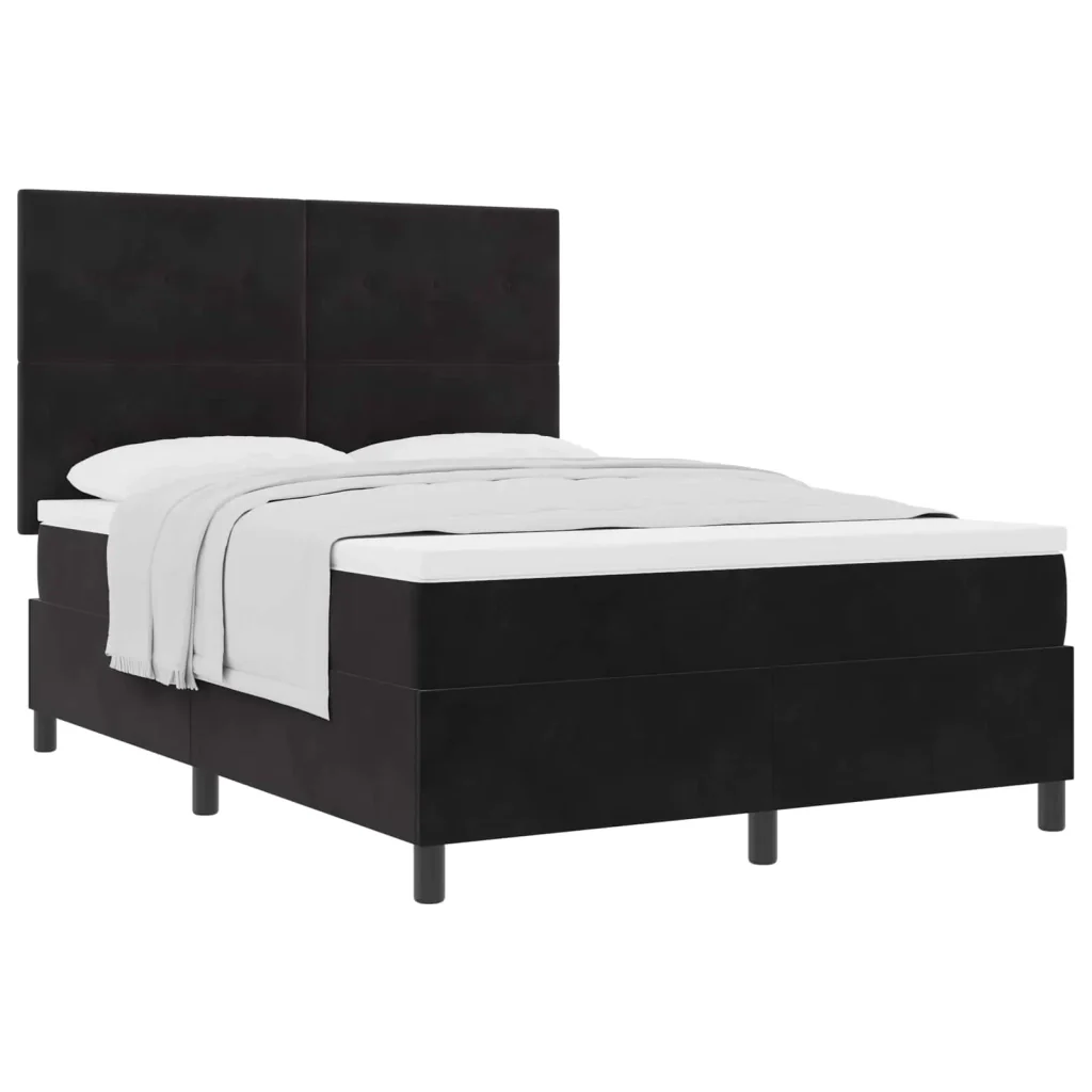 Letto a molle con testiera Nero 160 x 200 cm Velluto 3339844 - Image 2